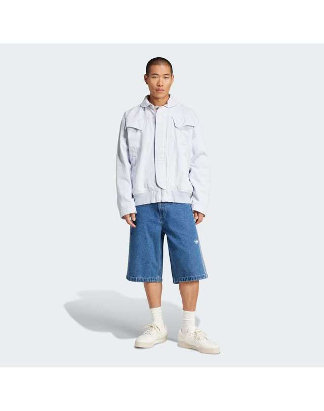 아디다스 [ADIDAS] Adicolor 데님 파이어버드 쇼츠 / 미디엄 블루 데님_JC6235 착용컷
