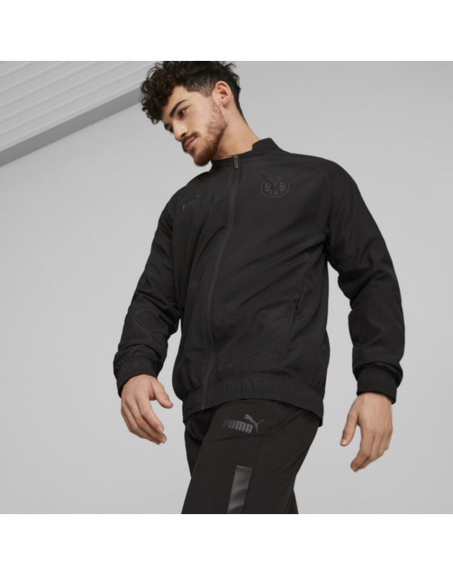 푸마 [푸마] 남성용 BVB 도르트문트 프리매치 재킷 BVB PREMATCH JACKET 블랙_76955002 착용컷