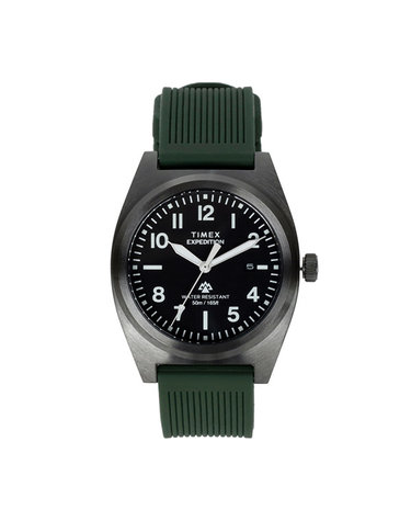타이맥스 블랙 카키 익스페디션 캡스톤 실리콘 스트랩 39mm 손목 시계 TW2Y18000