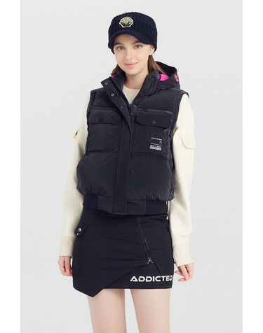 여성 헝가리 구스다운 골프 베스트 블랙