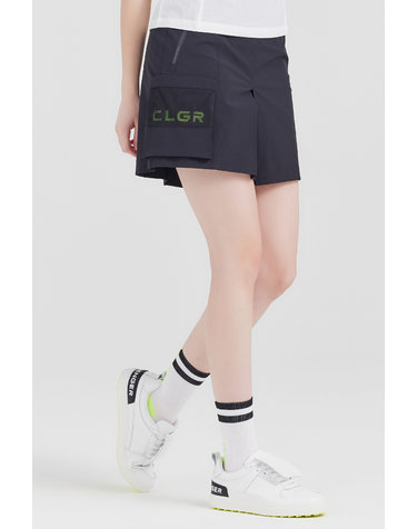 CLGR 메쉬포켓 나일론스판 여성 큐롯형 골프 하프팬츠 블랙
