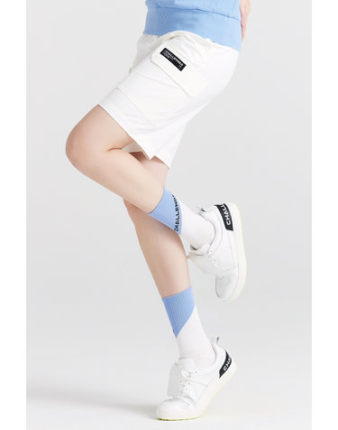 카고포켓 나일론스판 여성 골프 하프팬츠 화이트