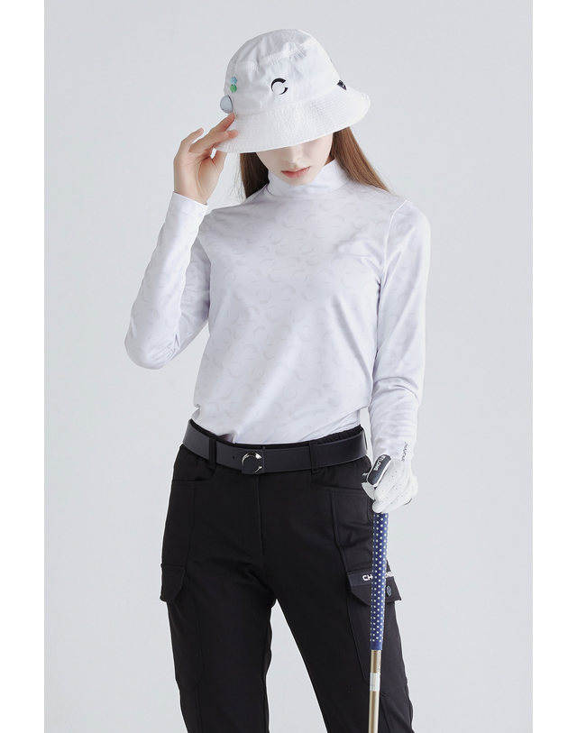 챌린저 여성 아크씨 모크넥 골프 이너티셔츠 화이트 착용컷