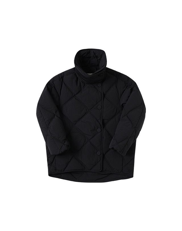 옌키옌키 [명품] 라프리마 옌키옌키 QUEEN JACKET TWILL BLACK 여성 패딩 착용컷