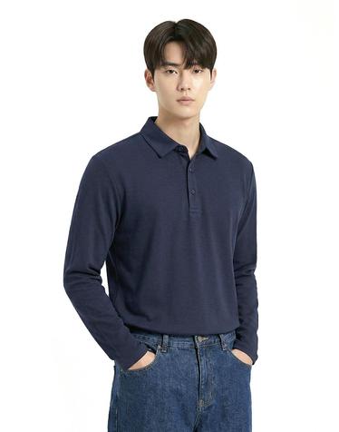 콜핑 2301TK428M 멜란지 하이쿨 기능성 남성 등산 PK 카라 긴팔 티셔츠