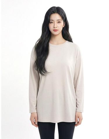 콜핑 2241TK338W 오버핏 롱 스포츠 여자 봄 긴팔 라운드 티셔츠