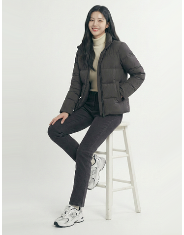 콜핑 2003PK862W 슬림핏 테이퍼드 기모 스판 여자 봄 가을 블랙진 청바지
