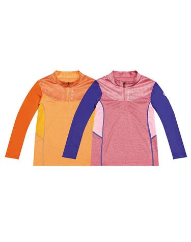 콜핑 여아동 하이쿨 흡습속건 배색 등산 긴팔 반집업 티셔츠 1601TK435G