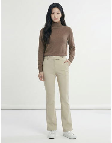 콜핑 2193PK547W 나일론 부츠컷 절개 스트레치 여자 가을 바지