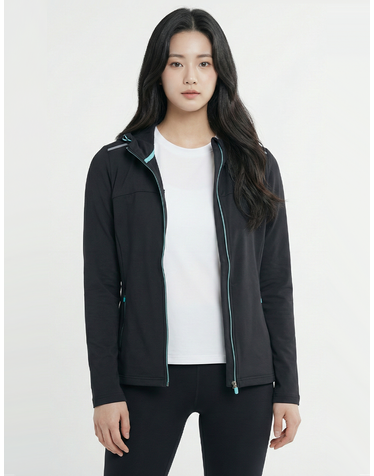 콜핑 여성 봄 트리코트 펀칭 원단 스포티 등산 후드 집업 등산 자켓 2261JK291W
