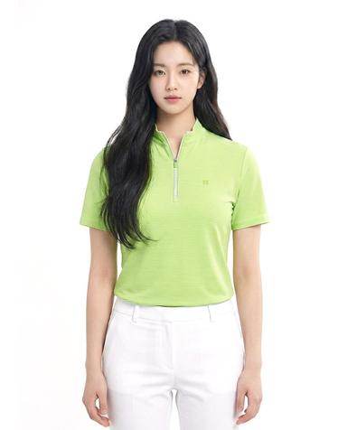콜핑 여성 하이쿨 스트라이프 흡습속건 등산 반팔 반집업 티셔츠 2302TK568W