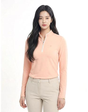 콜핑 여성 멜란지 메쉬 요꼬포인트 등산 긴팔 반집업 티셔츠 2501TK486W