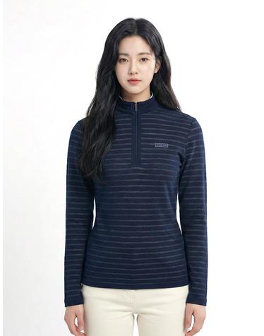 콜핑 여성 하이쿨 스트라이프 등산 긴팔 반집업 티셔츠 2441TK345W