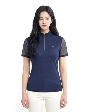 콜핑 여성 하이쿨 흡습속건 통기성 등산 반팔 반집업 티셔츠 2242TK893W