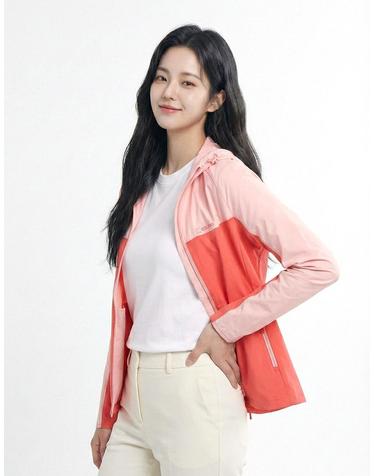 콜핑 여성 봄 스트레치 배색 스포티 경량 등산 바람막이 자켓 2161JK275W