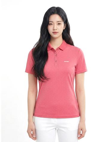 콜핑 1942TK722W 도트 프린트 여자 여름 카라 반팔 티셔츠