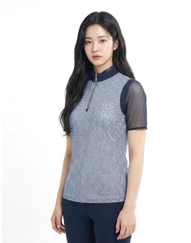 콜핑 여성 여름 크레오라 소매 메쉬 반팔 집업 티셔츠 2042TK822W