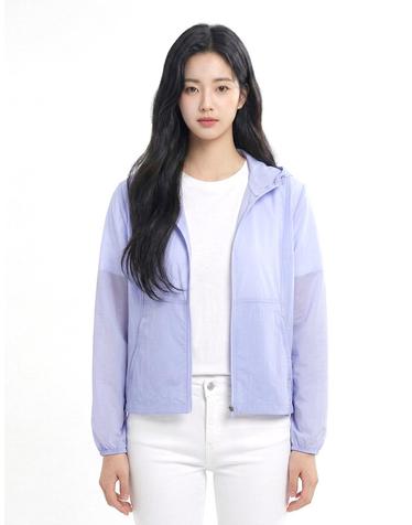 콜핑 여성 여름 쾌적 후드 일체 크롭 등산 바람막이 자켓 2462JK362W