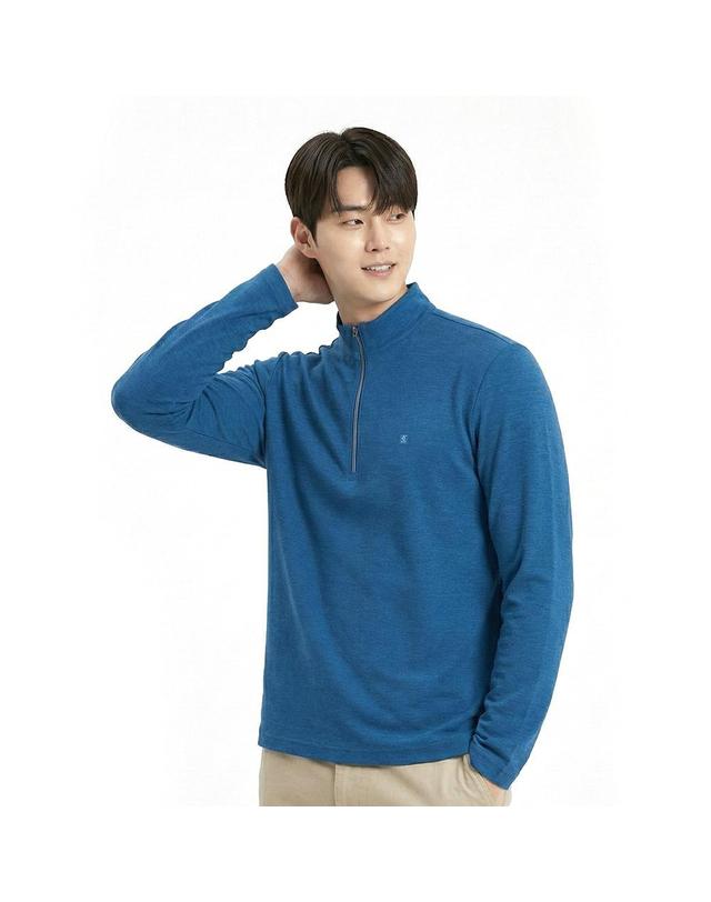 콜핑 콜핑 2301TK427M 하이쿨 기본 남성 긴팔 반집업 티셔츠 착용컷