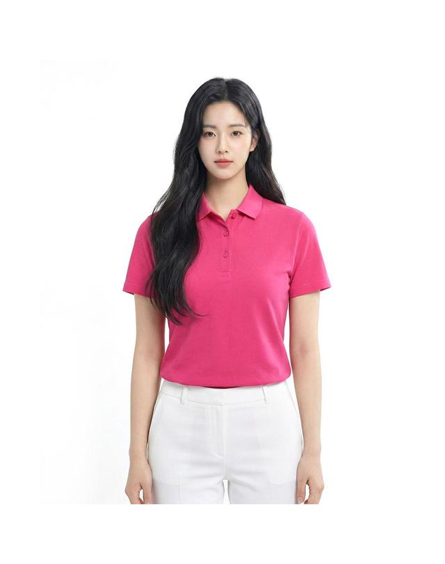 콜핑 콜핑 2302TK570W 하이쿨 베이직 여성 등산 카라 PK 반팔 티셔츠 착용컷