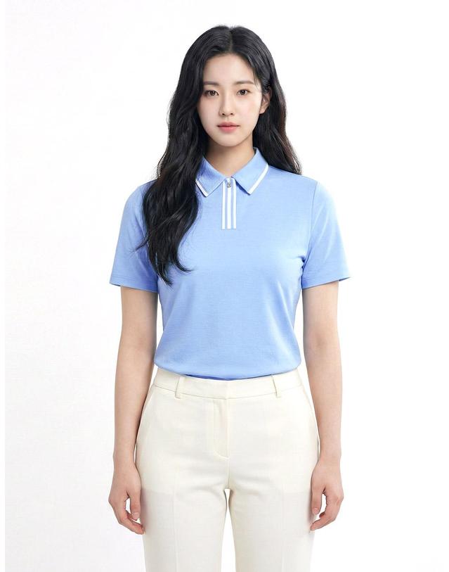 콜핑 콜핑 여성 하이쿨 시어서커 등산 반팔 카라 티셔츠 2442TK931W 착용컷