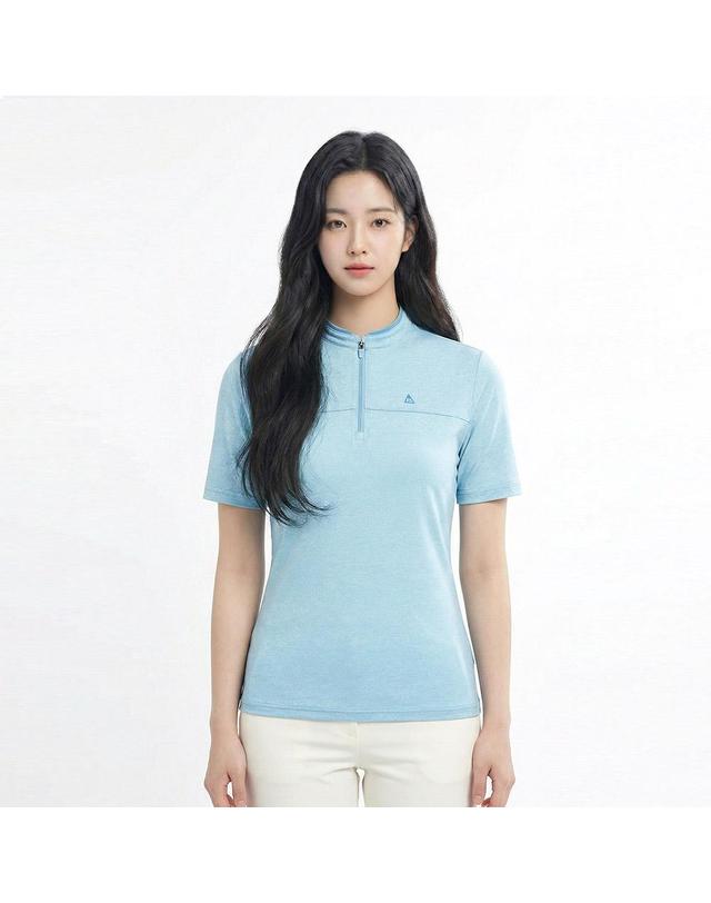 콜핑 콜핑 1902TK538W 기능성 하이쿨 소재 여자 여름 반집업 반팔 티셔츠 착용컷