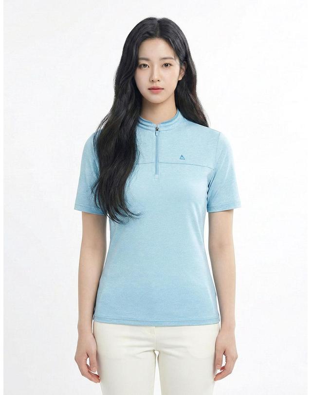 콜핑 콜핑 1902TK538W 기능성 하이쿨 소재 여자 여름 반집업 반팔 티셔츠 착용컷