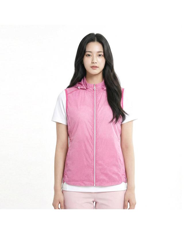 콜핑 콜핑 여성 여름 펀칭 중기장 트렌디 경량 등산 조끼 2172VK130W 착용컷