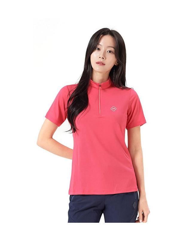 콜핑 콜핑 여성 여름 하이쿨 반팔 집업 티셔츠 1902TK539W 착용컷