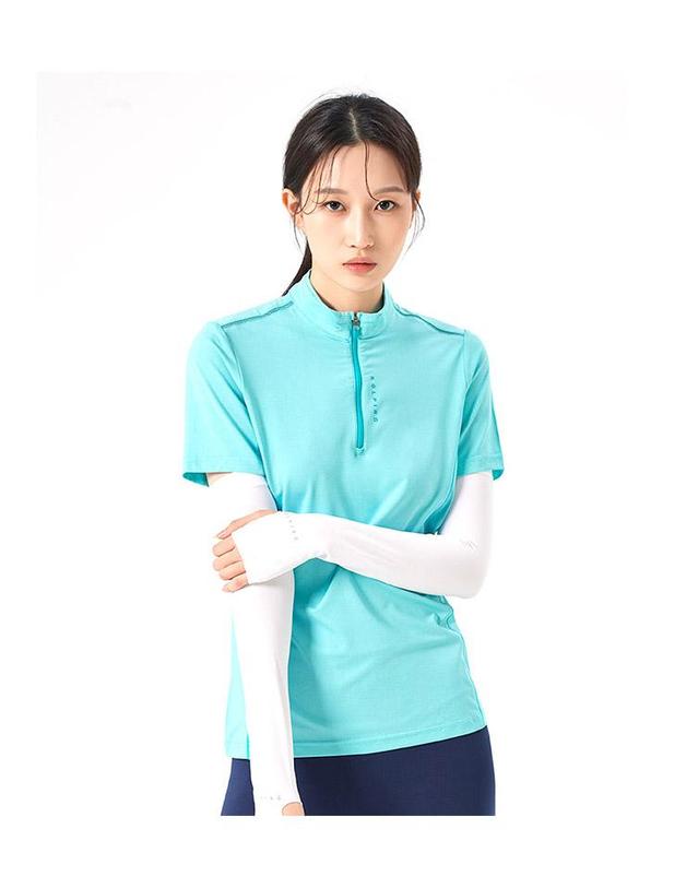콜핑 콜핑 여성 하이쿨 통기성 좋은 등산 반팔 반집업 티셔츠 1802TK255W 착용컷
