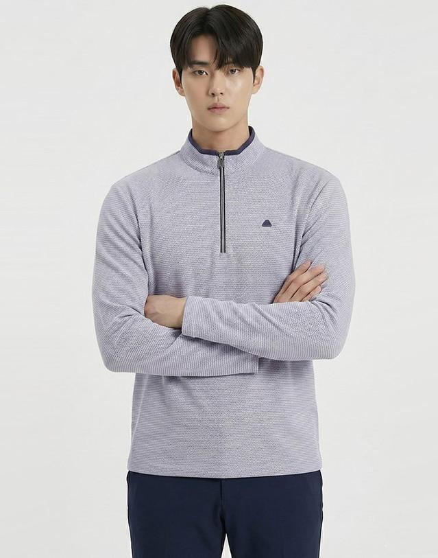 콜핑 콜핑 2144TK540M 본딩 스판 남자 겨울 등산 반집업 기모 티셔츠 착용컷
