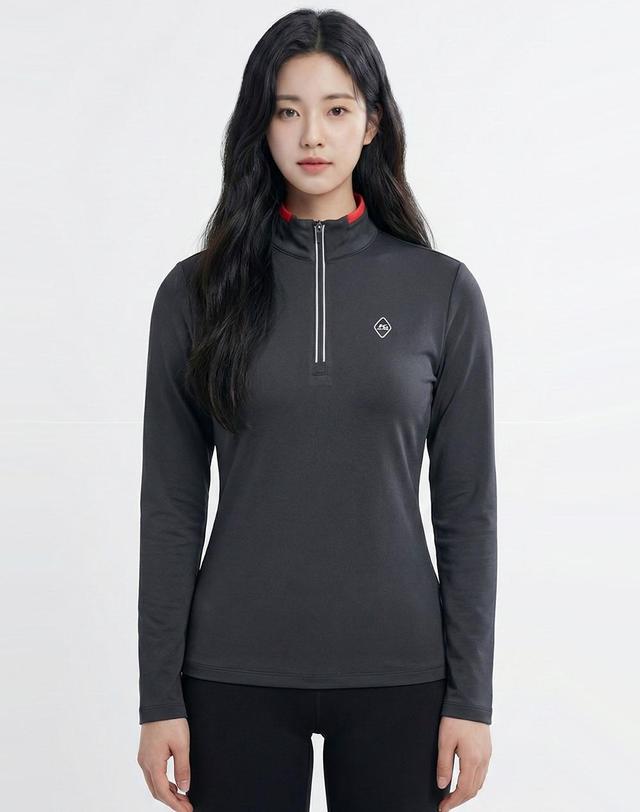 콜핑 콜핑 여성 등산 긴팔 반집업 티셔츠 보온 통기성 2144TK304W 착용컷