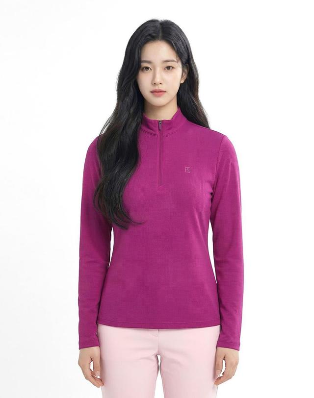 콜핑 콜핑 여성 봄 아이스본 냉감 고신축 등산 하프집업 긴팔 티셔츠 2601TK489W 착용컷