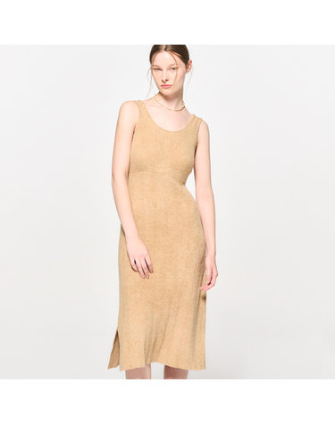 WOMAN 부클 리브드 원피스 [BEIGE] / WBC4L44543