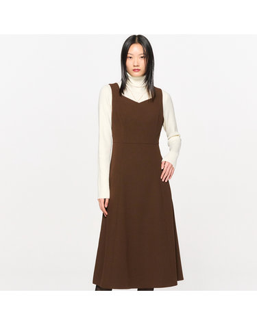 WOMAN 뉴클래식 하트넥 롱 원피스 [BROWN] / WBC4L15506