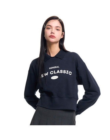 WOMAN 뉴클래식 카라 맨투맨 [NAVY] / WBC3L02509