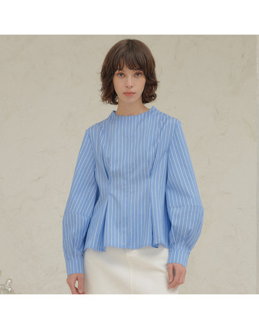 WOMAN 페미닌 패턴 블라우스 [BLUE] / WBC1L03504