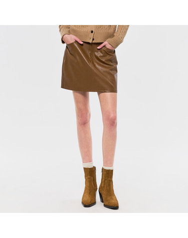 WOMAN 뉴클래식 페이크 레더 스커트 [BROWN] / WBC3L13501
