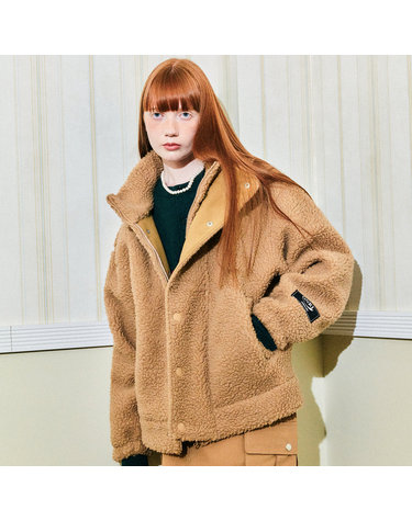 UNISEX 오버핏 하이넥 부클 점퍼 [BEIGE] / SBC3U07003