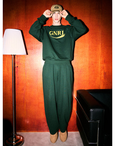 UNISEX 원 턱 밴딩 스웨트 팬츠 [GREEN] / SBC3U52005