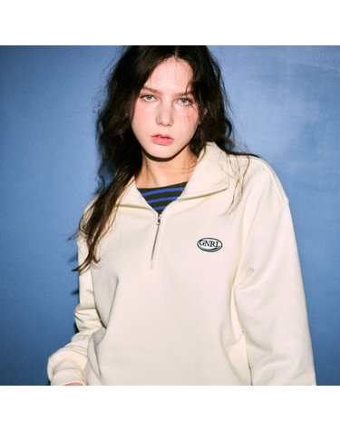 UNISEX 하프 집업 스웨트 셔츠 [CREAM] / SBC3U02007