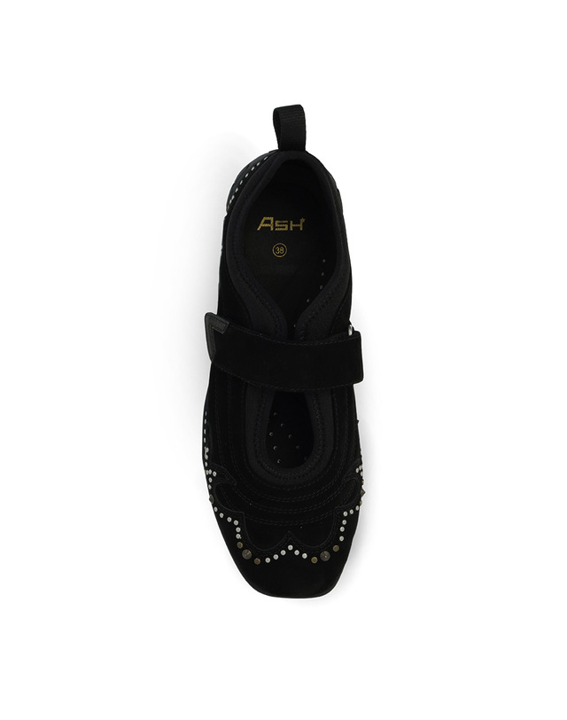아쉬 [공식] ASH(아쉬) MAGDA STUDS 마그다 스터드 메리제인 스니커즈 (AH4D01006/BL) 블랙 착용컷