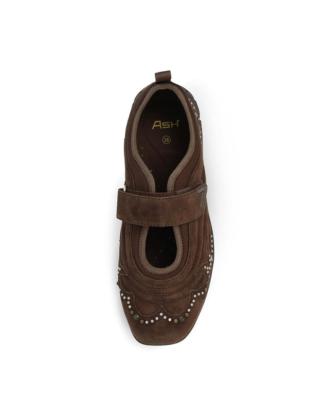 아쉬 [공식] ASH(아쉬) MAGDA STUDS 마그다 스터드 메리제인 스니커즈 (AH4D01007/DB) 브라운 착용컷