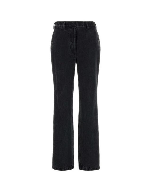 리에르 [해외직구] 25FW 리에르 데님 팬츠 DNM27DNM ANTHRACITEDENIM BLACK 착용컷