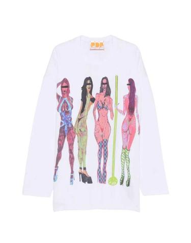 [해외직구] 26FW 피디에프 긴팔 티셔츠 DFM54058TJ101GR04B WHITE