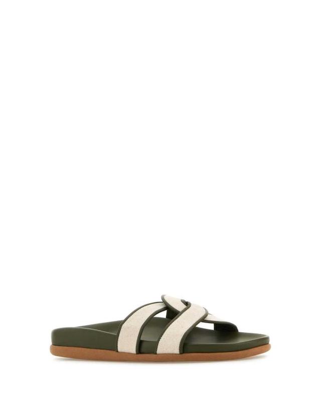 에이션트 그릭 [해외직구] 25SS 에이션트 그릭 뮬 슬리퍼 DESMOSFOOTBED KHAKINATURAL MULTICOLOR 착용컷