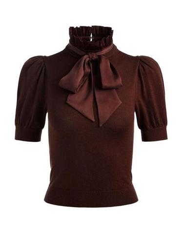 [해외직구] 25FW 앨리스 앤 올리비아 반팔 티셔츠 CL000533711C201 Brown