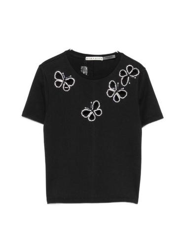 [해외직구] 26FW 앨리스 앤 올리비아 반팔 티셔츠 CC606E11032U101 BLACK