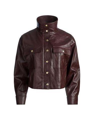 [해외직구] 26FW 앨리스 앤 올리비아 가죽 자켓 CL000J40201 C201 BROWN
