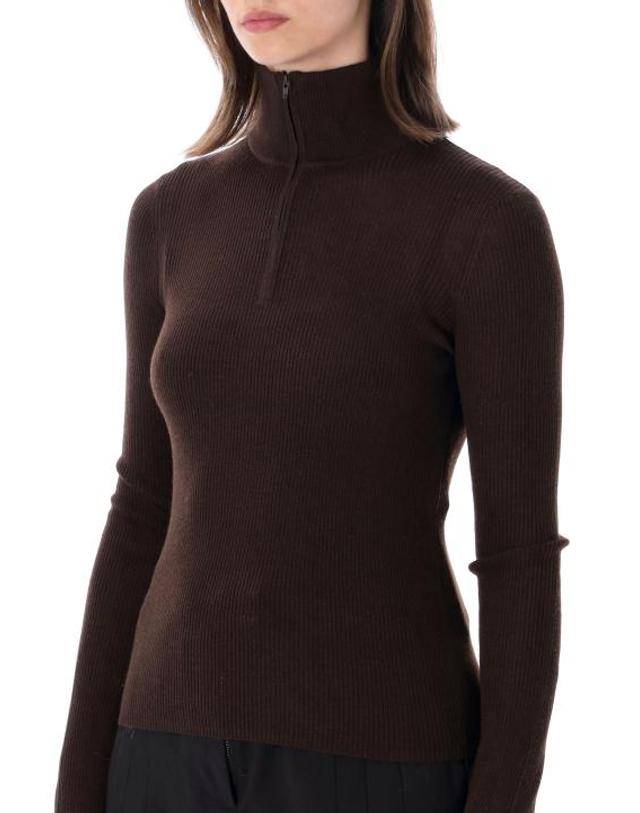 더프랭키샵 [해외직구] 26FW 더프랭키샵 터틀넥 KNFS22851200 BROWN BORD BROWN BORDEAUX 착용컷
